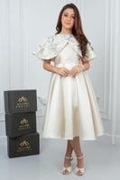 فستان سهرة للسن المحير ميكادو بيج