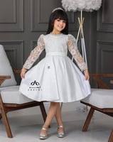 فستان بناتي سهره اوف وايت من خامة السيلا الصدريه د...