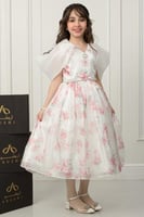 فستان ترف أورجينزا مشجر ورود .. فستان بناتي