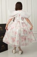 فستان ترف أورجينزا مشجر ورود .. فستان بناتي