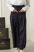 مريول طقم بلوزة وتنورة كحلي راقي بجيوب أمامية