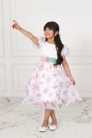 فستان بناتي أورجينزا أوف وايت مشجر