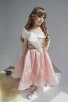 فستان سهره بناتي جازار لمعه كلوش لفة صدر مع الفيون...