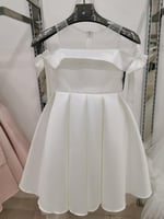 فستان بناتي تفته ميكاتو راقي ابيض