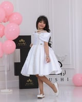 فستان بناتي ميكادو اوف وايت كت مايل