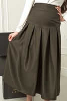 مريول طقم بلوزة وتنورة مدرسية زيتي راقي كسرات أمام...