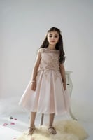 فستان سهره بناتي تفته ميكادو صدر ورد بارز تطريز خر...