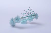 تاج مزين بكريستال وورود لون تيفاني