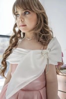 فستان سهره بناتي جازار لمعه كلوش لفة صدر مع الفيون...