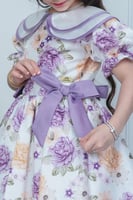 فستان ريما تفتة مشجرة ورود موف .. فستان بناتي