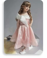 فستان سهره بناتي جازار لمعه كلوش لفة صدر مع الفيون...