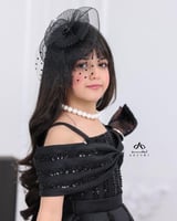 فستان بناتي تفتة روسي أسود كت مايل