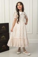 فستان فكتوري شيفون مطرز فاخر .. فستان بناتي