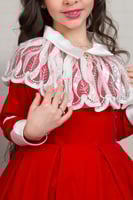 فستان بناتي شتوي أحمر ملكي فاخر