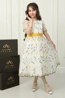 فستان زهرة الربيع تل مطرز فاخر .. فستان بناتي