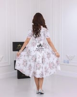 فستان بناتي قطن تركي مشجر زهري