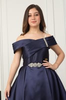 فستان نوف الفاخر أوف شولدر ميكادو كحلي .. فستان ال...