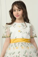 فستان زهرة الربيع تل مطرز فاخر .. فستان بناتي