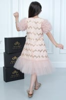 فستان لمار الأنيق دانتيل تطريز ترتر ذهبي .. فستان...