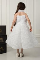 فستان لميس دانتيل ورود أوف وايت ثلاثي الابعاد .. ف...