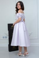 فستان ميرال الأنيق تفتة روسي موف فاتح .. فستان الس...