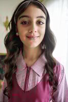 مريول بناتي للابتدائية بلوزة مقلم