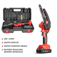 Denx - منشار جنزيري، لاسلكي، محمول، 4 إنش، 21 فولت