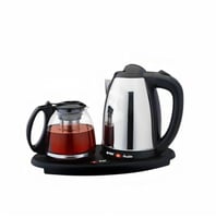 طقم غلاية فندقية 2 في 1 – غلاية ماء وإبريق شاي زجا...