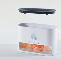 فواحة عطرية بتاثير اضاءة اللهب على شكلة ملح احجار