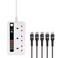 توصيلة كهربائية ذكية 3 متر مع مؤقت و5 كيابل آيفون...