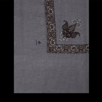 شال كشميري فضي تطريز رصاصي ماركة دافنشي