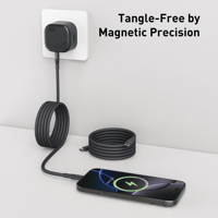 كيبل رول مغناطيسي اسود من جودا بقوة 60 واط تايب سي...