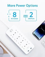 توصيلة كهرباء انكر 8 منافذ طاقة مع منفذين USB-A