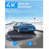 داش كام ارفا بدقة 4K قناة واحدة أمامي M63 Lite - أ...