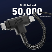 كيبل قماش من جودا 2 في 1 تايب سي الى تايب سي و لاي...