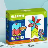 مكعبات البناء المغناطيسية الملونة 26 قطعة مناسب لل...