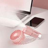 مروحة صغيرة مع رذاذ 4 سرعات محمولة شحن تايب سي رذا...