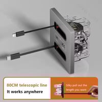 فيش جداري ذكي بتقنية GaN 20W مع كابلات مدمجة قابلة...