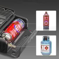 شواية و موقد غاز محمول للرحلات والتخييم مع شعلة وا...