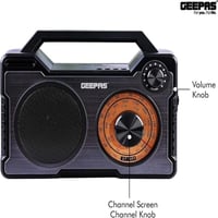 جيباس راديو زمان GR13013 قابل لاعادة الشحن بمنفذ U...