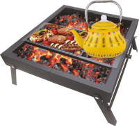 موقد التخييم والرحلات القابل للطي 3 في 1: شواء، طب...