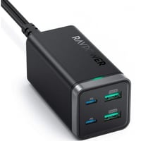 RAVPOWER منصة شحن بقوة 65 واط ، 4 منافذ من راف باو...