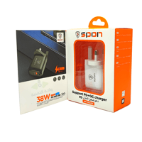 شاحن جداري 38w بمنفذين (PD + QC3.0) بخاصية الشحن ا...