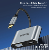 وصلة تايب سي بروجكتر 4 في 1 USB C to HDMI VGA Adap...