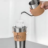 عزبة قهوة مختصة حقيبة من الجلد 8 في 1 تجهيزات كامل...