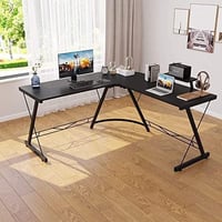 مكتب كمبيوتر بتصميم أنيق على شكل حرف "L" طاولة ألع...