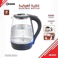 غلاية ماء 2.0 لتر زجاج 1800 واط-KW-38118