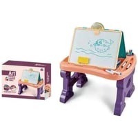 طاولة الدراسة ولوح بوجهين للرسم وتعليم للاطفال