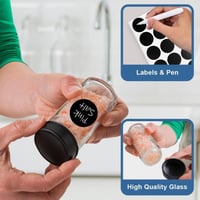 رف بهارات دوار 360 درجة مع 18 عبوة زجاجية من البها...