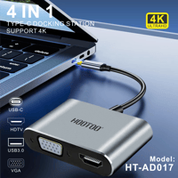 وصلة تايب سي بروجكتر 4 في 1 USB C to HDMI VGA Adap...
